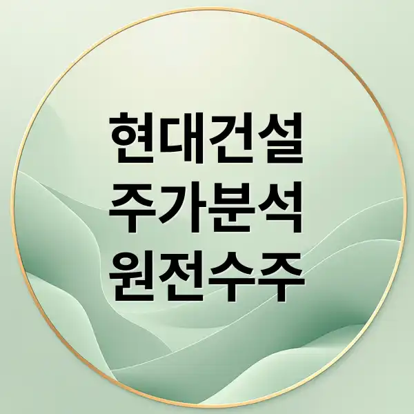 현대건설 주가 긴급 분석: 미국 원전 수주 잭팟! 투자 전략 2 현대건설 주가 1