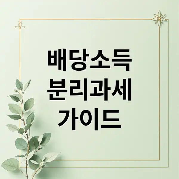 배당소득 분리과세