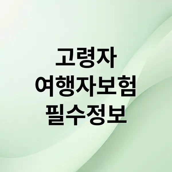 고령자 여행자보험 완벽 가이드: 가입부터 보험금 청구까지 A to Z 2 고령자 여행자보험