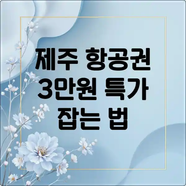제주 항공권 특가 잡는 법
