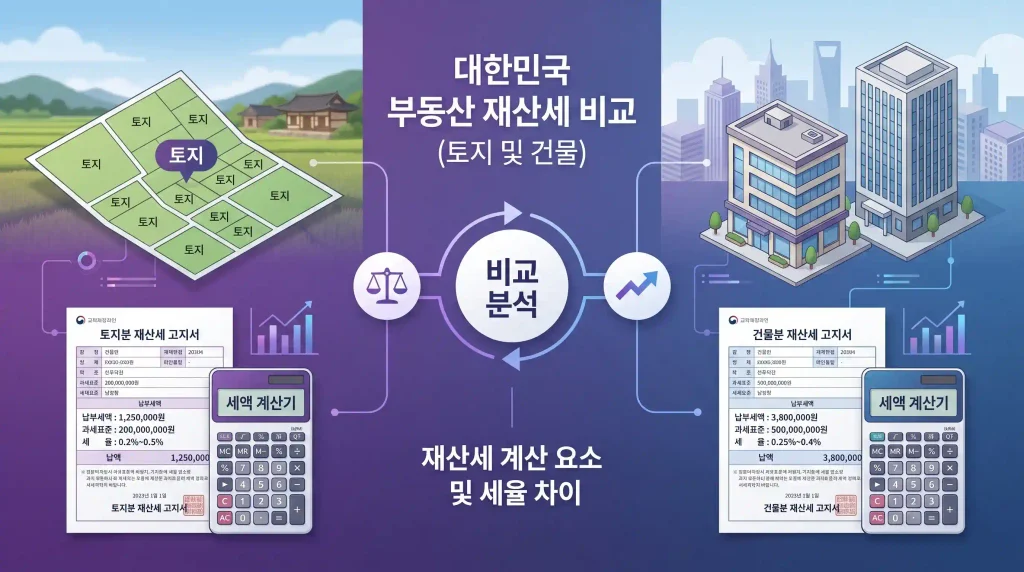 재산세 납부기간 2026|7월·9월 언제까지? 조회·납부방법 총정리 6 jaesanse land building difference